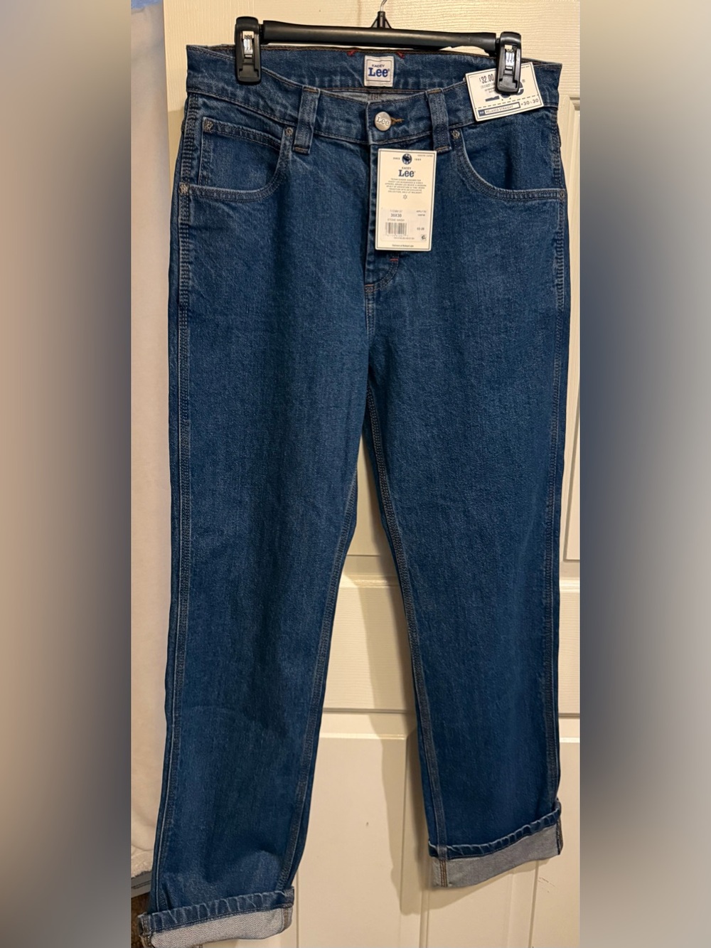 Lee Stone Wash Blue Jeans - Relaxed Straight Leg